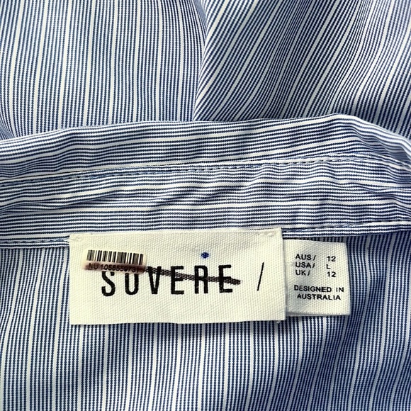 Sovere Evermore Corset Shirt Dress Blue White Striped Mini Dress - Picture 11 of 16